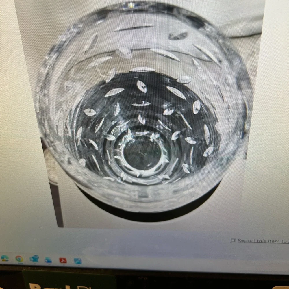 Tiffany & Co. Crystal Vase with Leaf Design